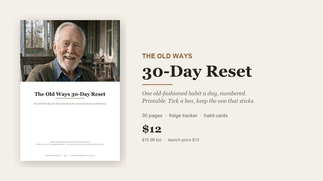 The Old Ways 30-Day Reset workbook cover